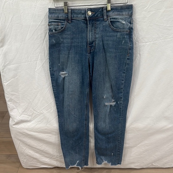 Maurices Denim - Maurice’s Distressed Straight Leg Jeans with Raw Hem